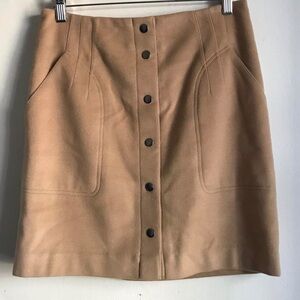 Club Monaco Camel Pencil Skirt with Buttons